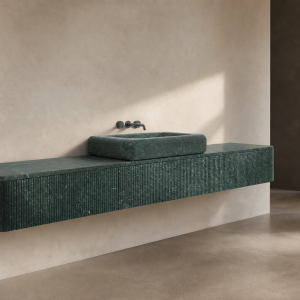 روشویی Absolute Green در فضای معماری گرم