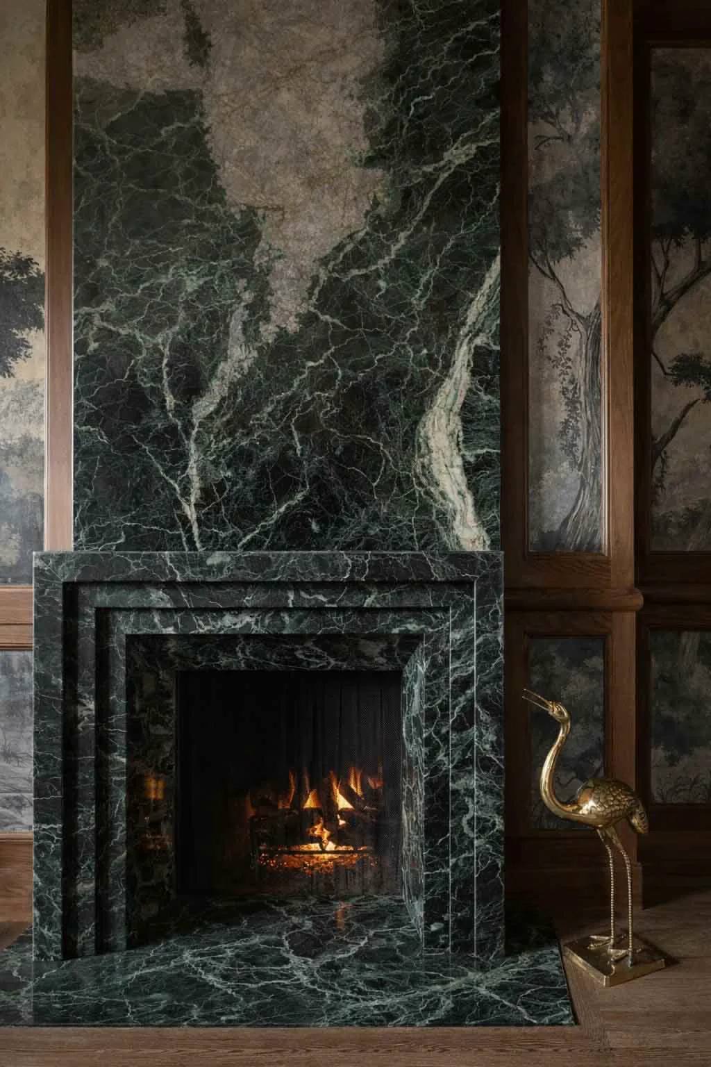 Green Frame Fireplace
