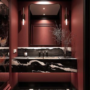 Black Horse Wave vanity in a bathroom