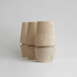 Light Ring Travertine Vase