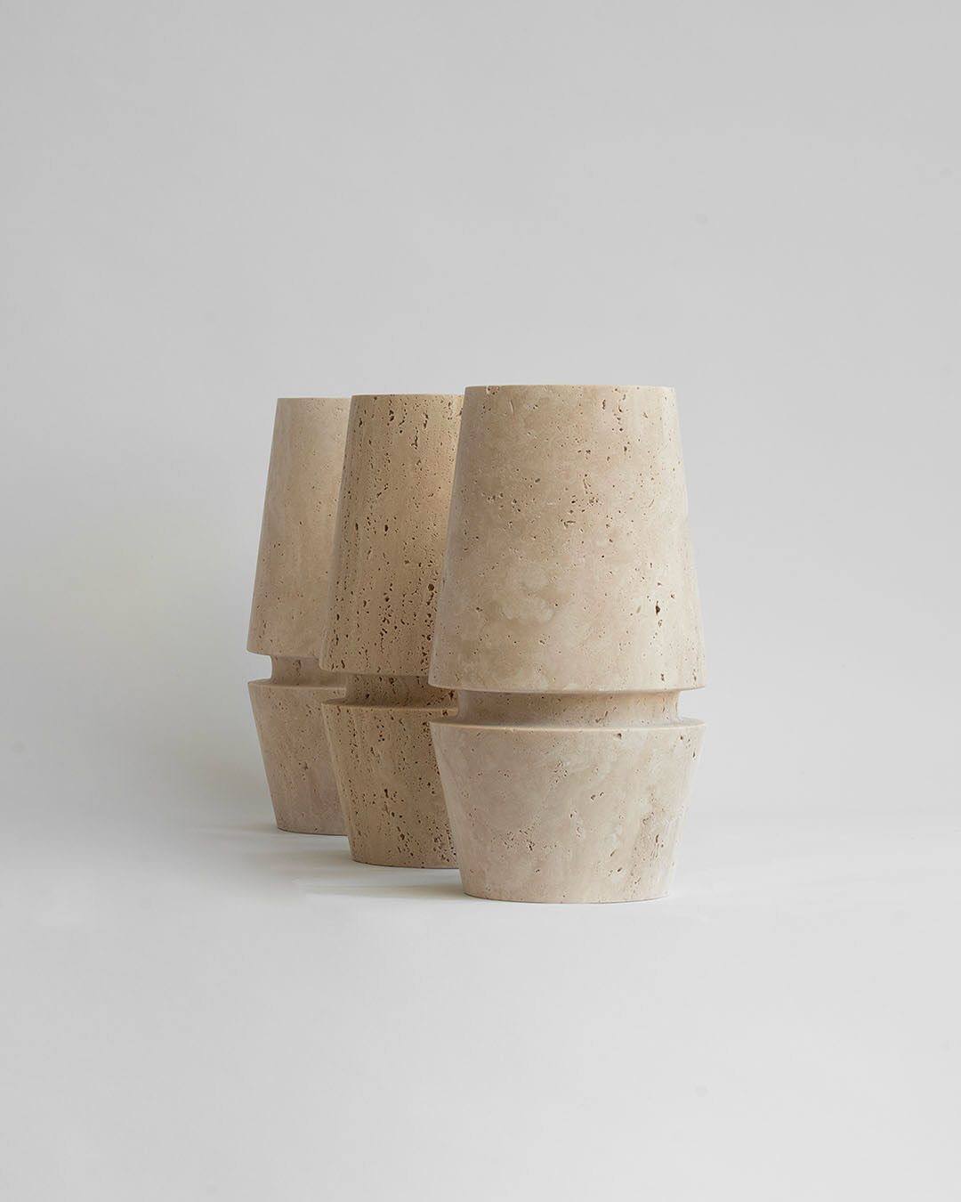 Light Ring Travertine Vase