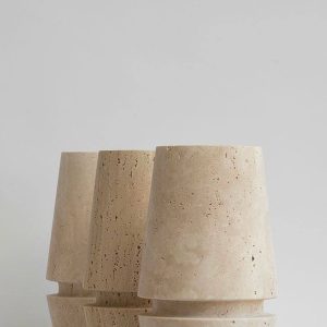 Light Ring Travertine Vase