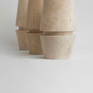 Light Ring Travertine Vase
