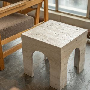Light Arch Travertine Side Table